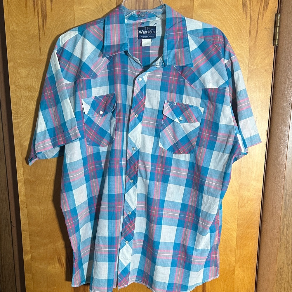 Vintage Wrangler Western Pearl Snap Short Sleeve Spring Color Shirt